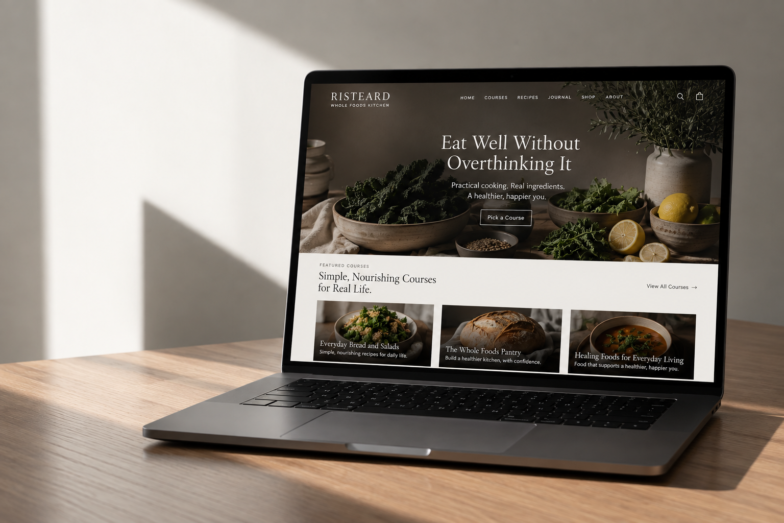 Risteard Whole Foods Kitchen website shown across desktop and mobile screens